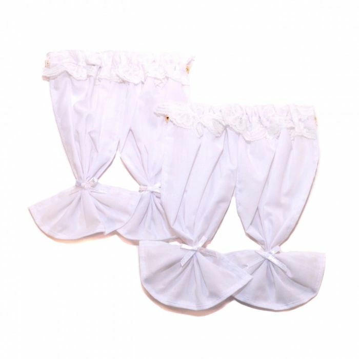 Two Pairs White Curtains On A Rail