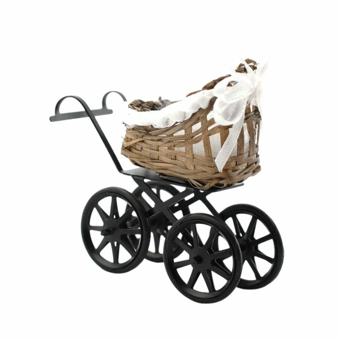 Brown Wicker Pram