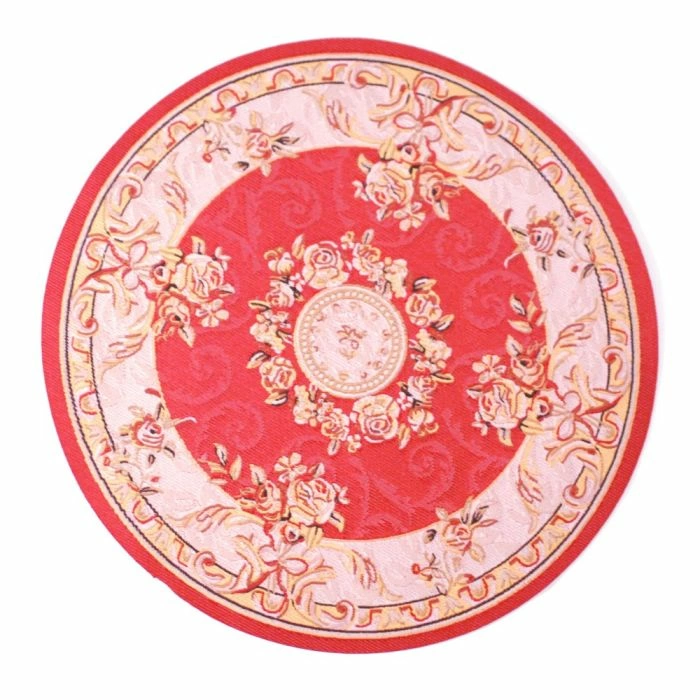 Rich Red Circular Rug