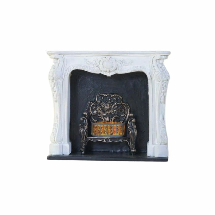 White Rococo-style Fireplace