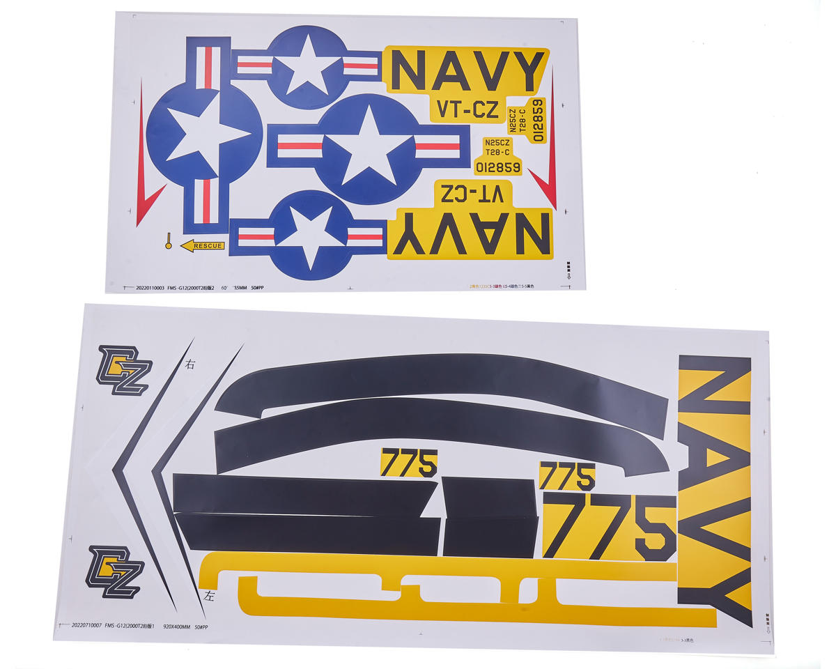 E-flite Decal Sheet: Carbon-Z T-28-