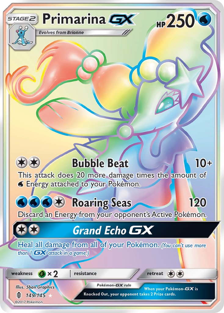Primarina GX (Secret) - 149/145 (SM:GRI) Secret Rare - Near Mint Holof