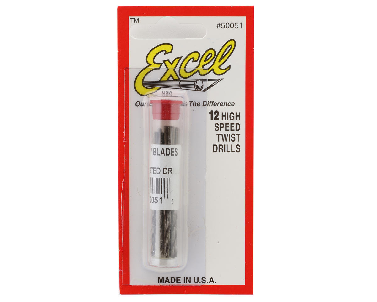 Excel High-Speed Twist Drill Bit Set (12) (#51)