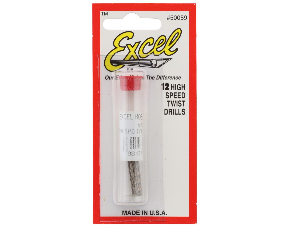 Excel High-Speed Twist Drill Bit Set (12) (#59)