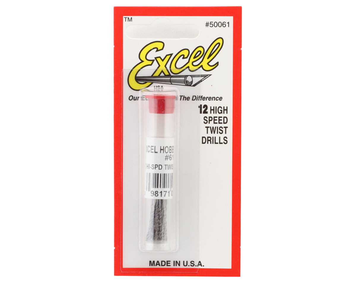 Excel High-Speed Twist Drill Bit Set (12) (#61)