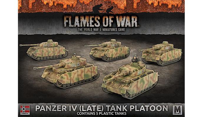 Flames of War: WWII: German (GBX121) - Panzer IV (late) Platoon (Plast