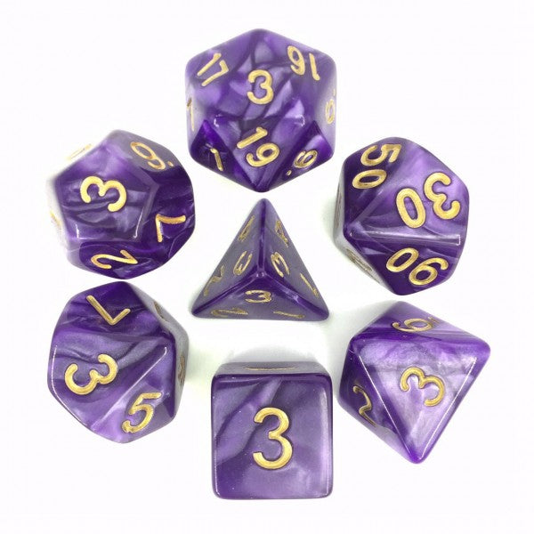 HDP-15: Pearl - Purple (Golden Font) Poly Set (7)