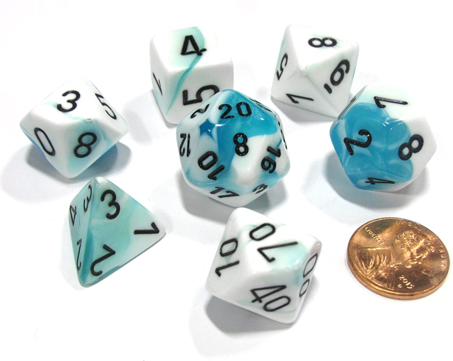 CHX26444: Gemini - Poly Set Teal-White w/black (7)