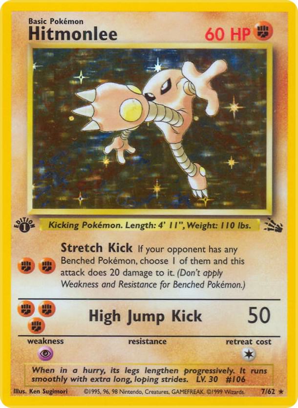 Hitmonlee - 07/62 (FO) Holo Rare - Heavy Play Unlimited Holofoil