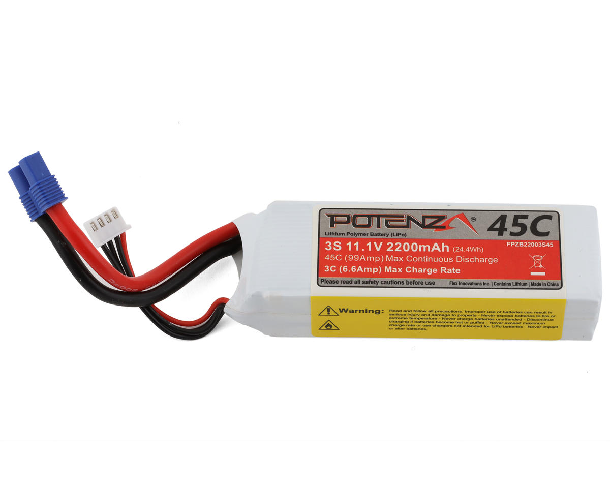 Flex Innovations Potenza 3S LiPo Battery 45C (11.1V/2200mAh) w/EC3 Connector