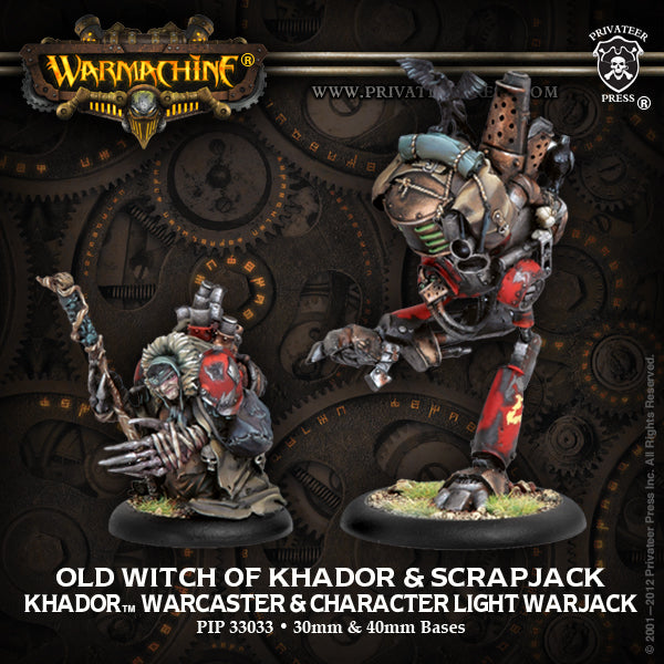 Warmachine: Khador - Old Witch of Khador & Scrapjack, Warcaster & Char