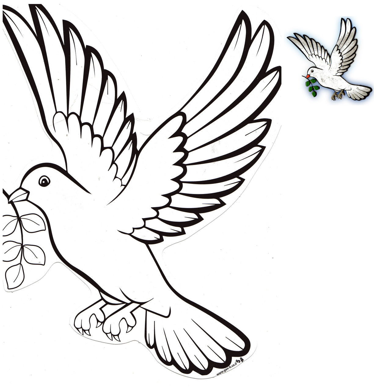 Large Cardboard Dove of Peace with Shredded Foam Flakes Craft (36)