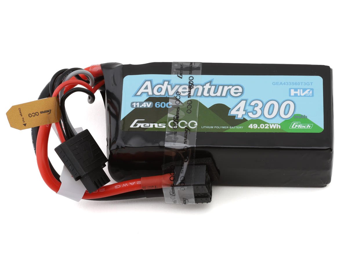Gens Ace G-Tech Smart 3S LiHV Battery 60C (11.4V/4300mAh) w/Universal Connector