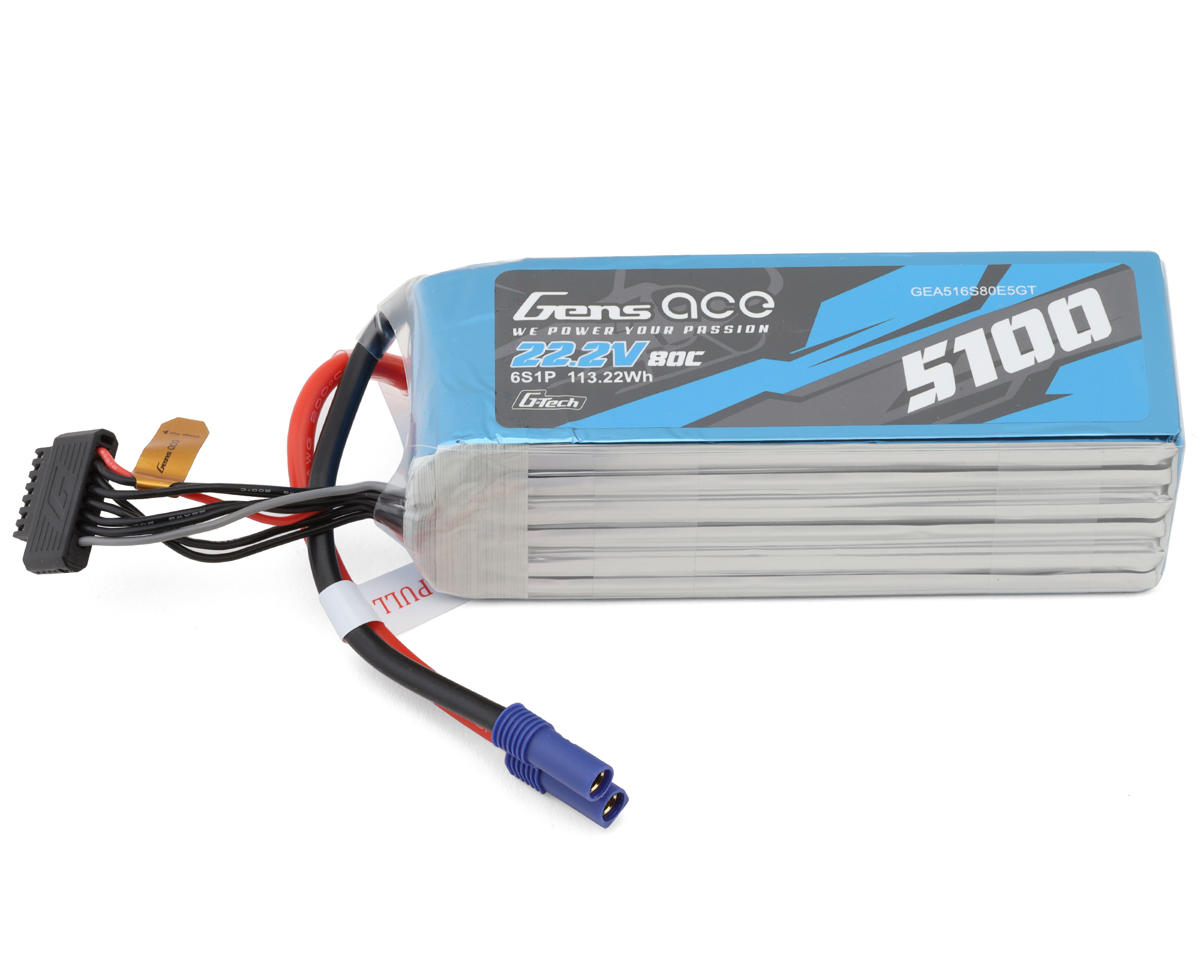 Gens Ace G-Tech Smart 6S LiPo Battery 80C (22.2V/5100mAh) w/EC5 Connector