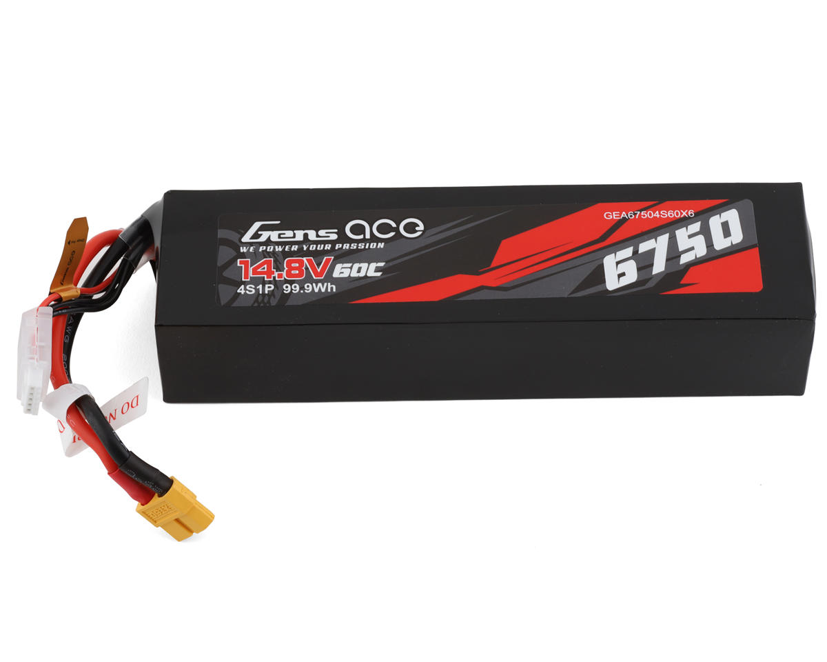 Gens Ace 4S LiPo Battery 60C (14.8V/6750mAh) w/XT-60 Connector