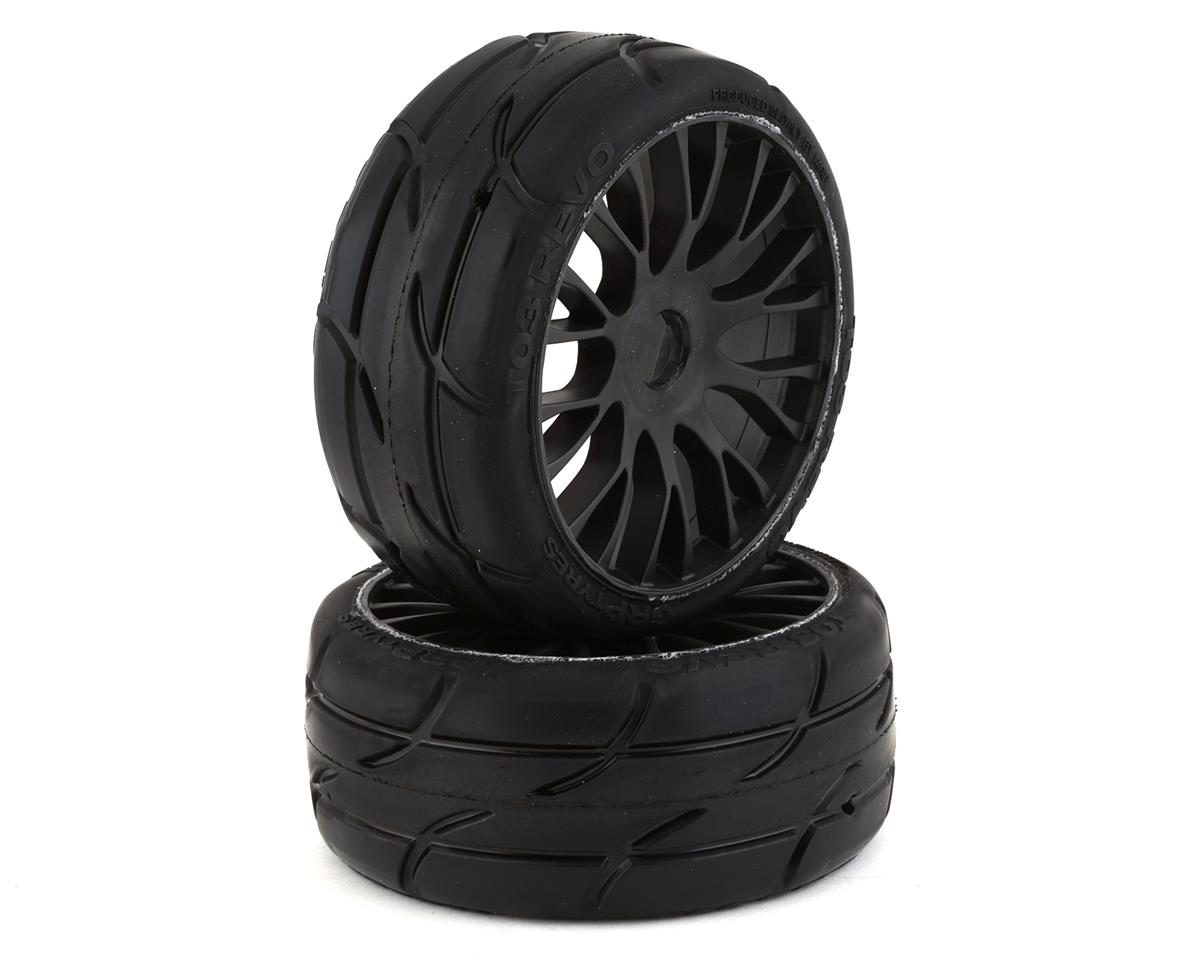 GRP Tires GT - TO3 Revo Belted Pre-Mounted 1/8 Buggy Tires (Black) (2) (XB3) w/FLEX Wheel