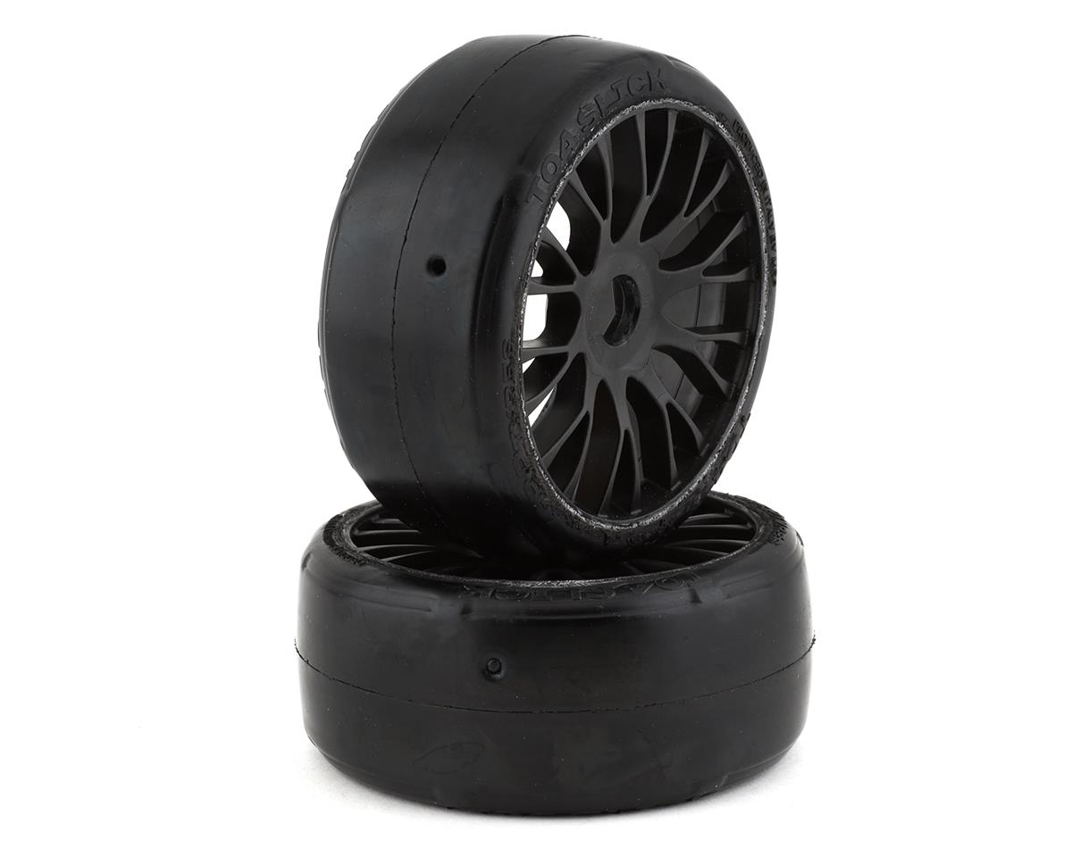 GRP Tires GT - TO4 Slick Belted Pre-Mounted 1/8 Buggy Tires (Black) (2) (XM3) w/FLEX Wheel