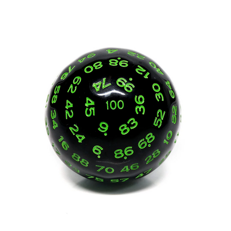 HDD-37: d100 - Opaque Black w/ green