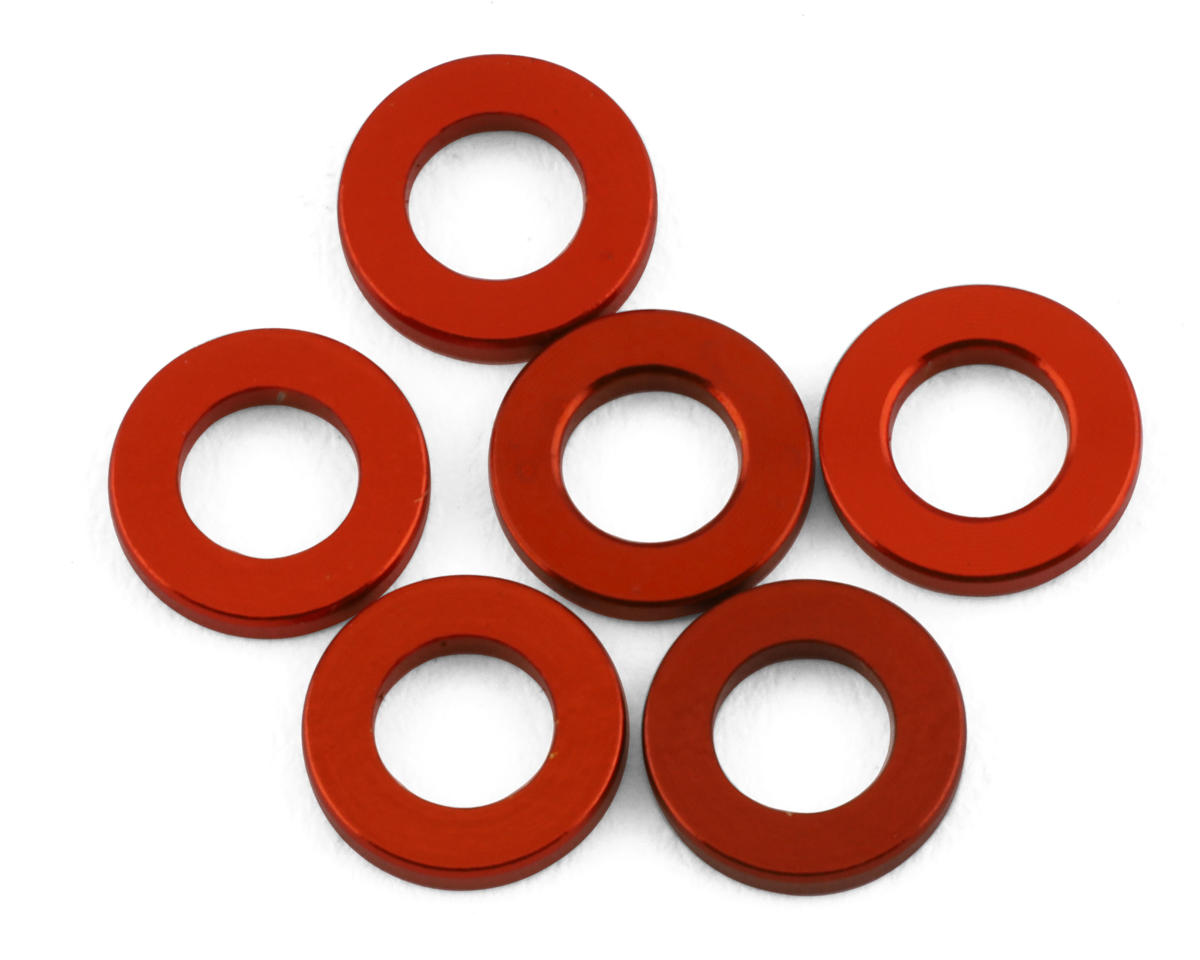 HB Racing 3.5x6.5x1mm Aluminum Washer (Orange) (6)