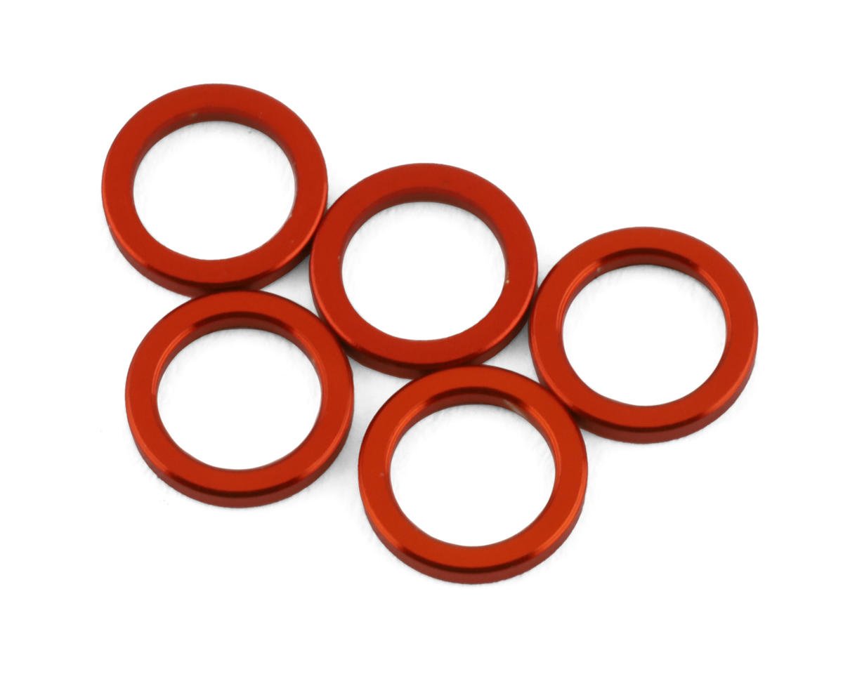 HB Racing 5x0.7x1mm Aluminum Washer (Orange) (5)