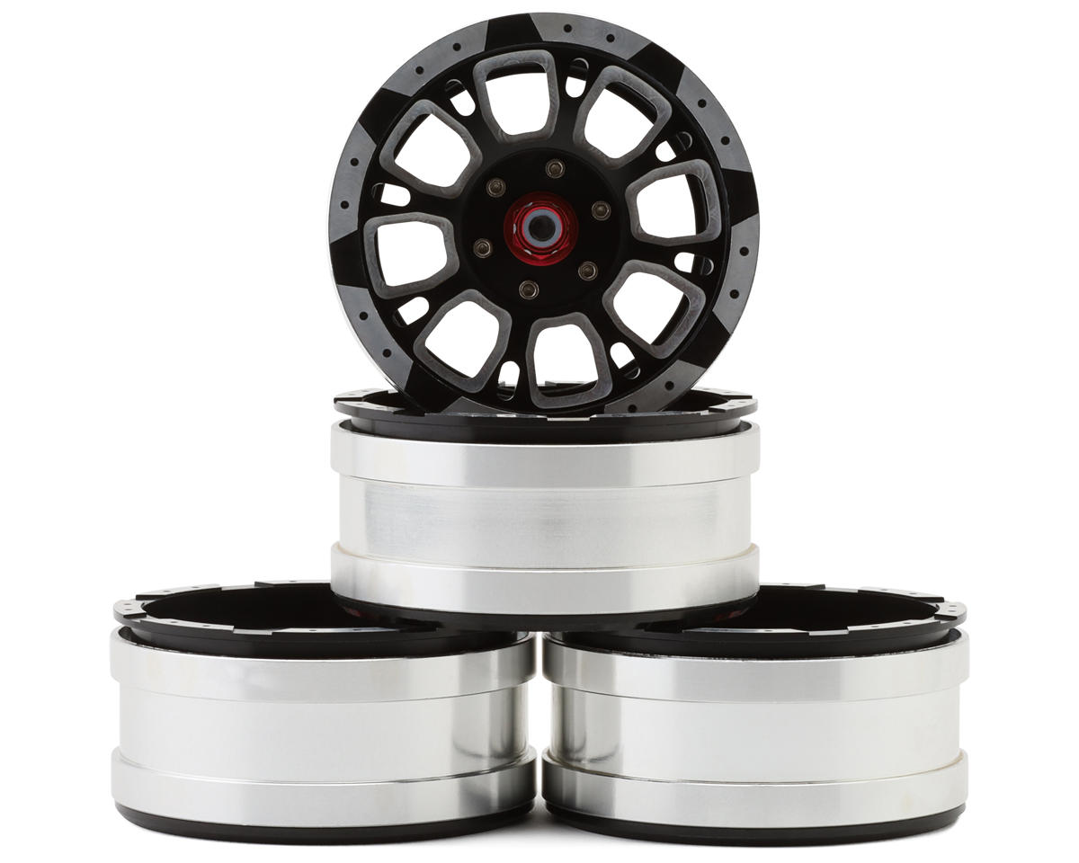 Hot Racing 1.9" Aluminum Beadlock Wheels (Black) (4) (C-Style) w/12mm Hex