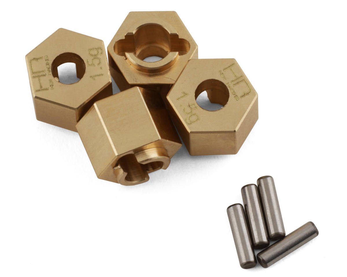 Hot Racing 7mm Brass Wheel Hexes w/Pins for Traxxas TRX-4M (4) (+1.5mm) (1.5g)