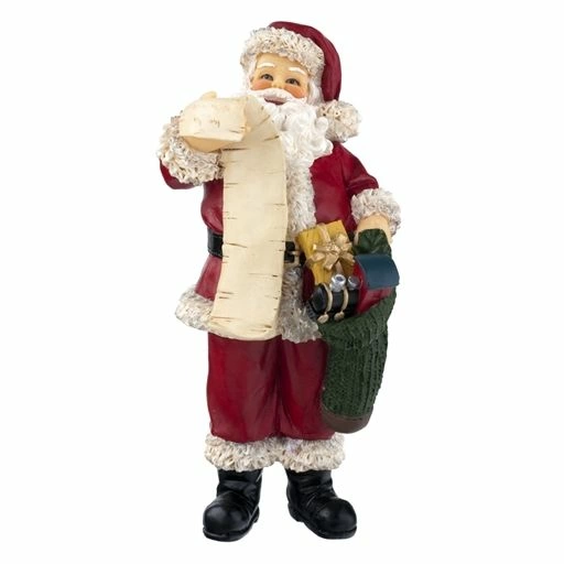 Standing Santa with List and Presents