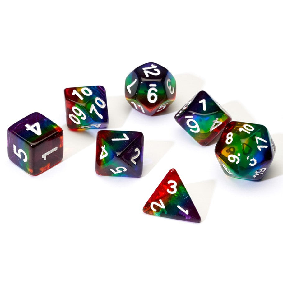 Sirius Dice: 7-set Transparent Rainbow