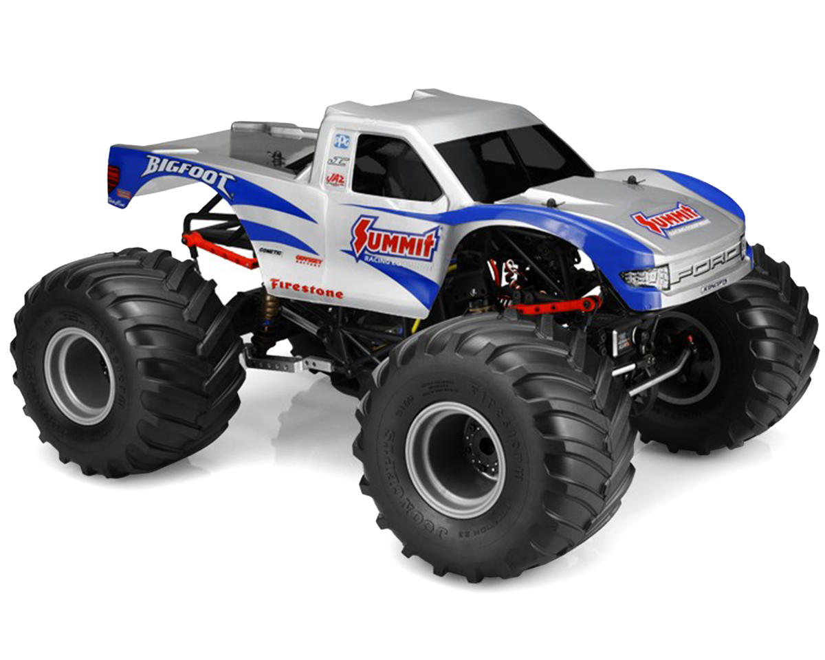 JConcepts 2010 Ford Raptor "BIGFOOT" Summit Racing Scallop Monster Truck Body (Clear)