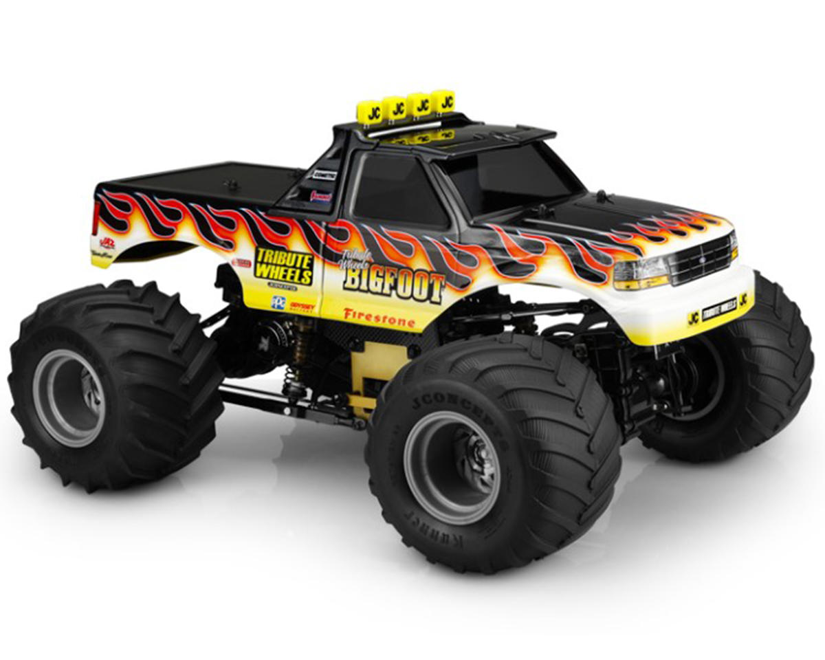 JConcepts 1993 Ford F250 Raptor "BIGFOOT" Monster Truck Body (Clear) (13") w/Fastback & Visor