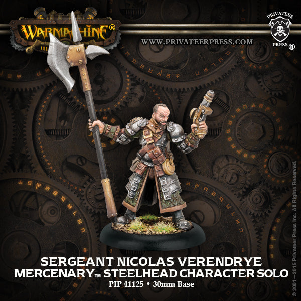 Warmachine: Mercenaries - Steelhead: Sergeant Nicholas Verendrye, Char