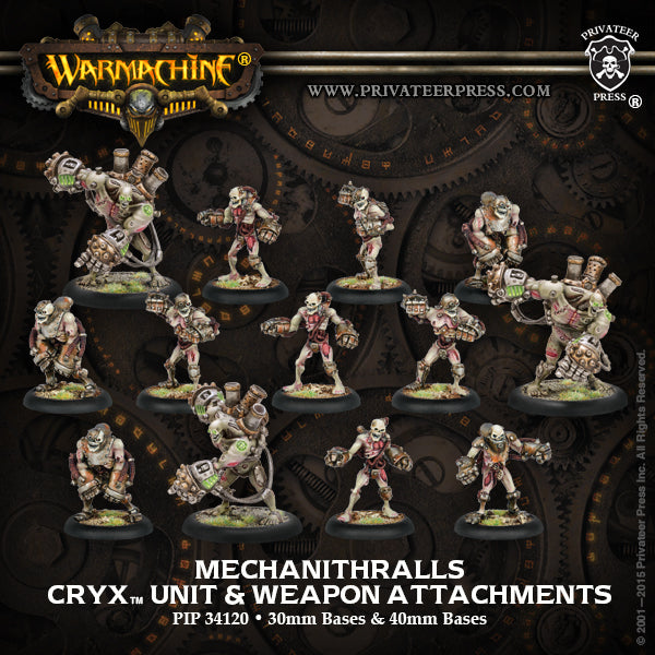 Warmachine: Cryx - Mechanithralls, Unit & Weapon Attachments (13 Metal