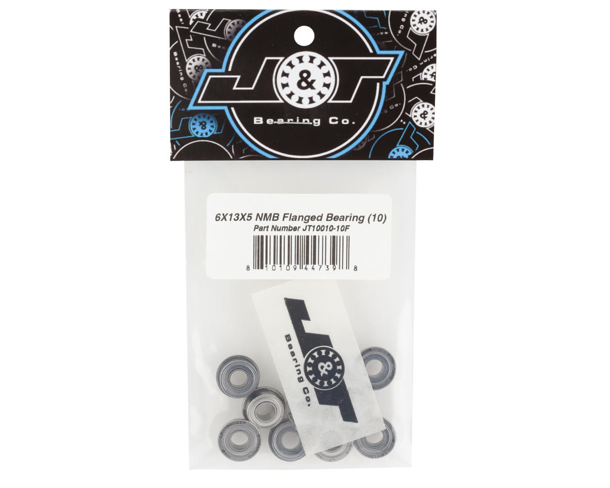 J&T Bearing Co. 6x13x5mm NMB Flanged Bearing (10)