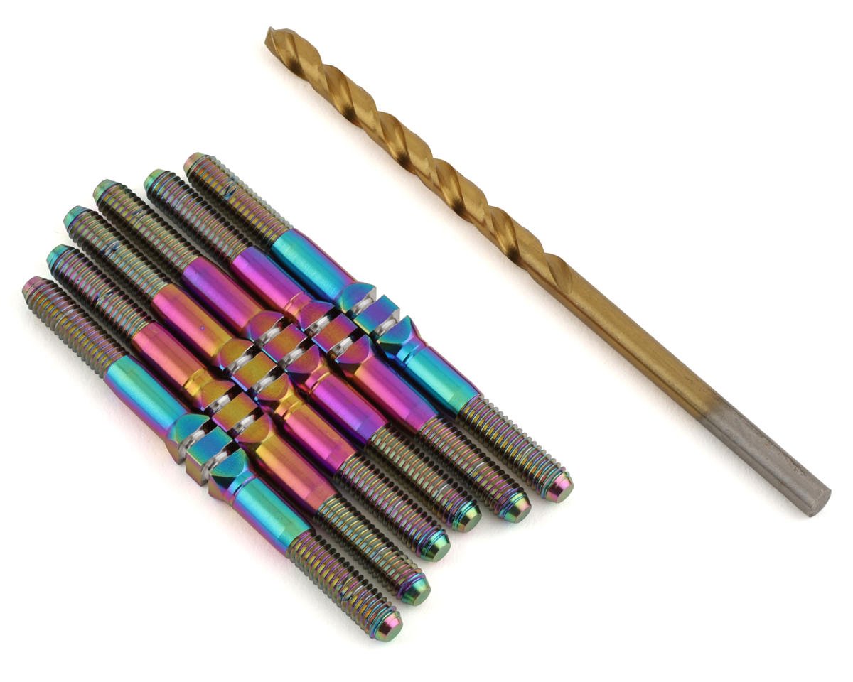 J&T Bearing Co. Associated B6.4/B7 Titanium "Milled" XD Turnbuckle K (Oil Slick)