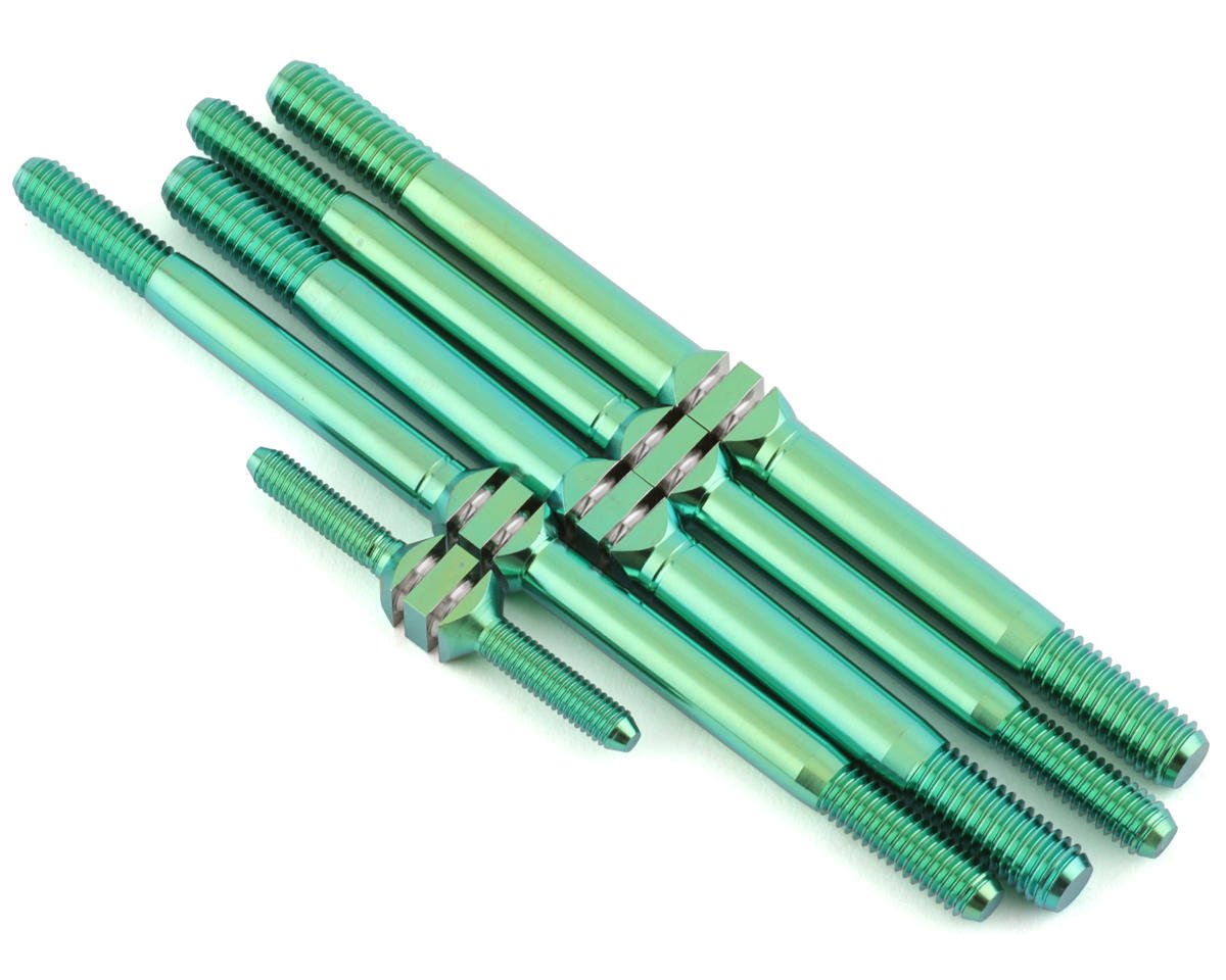 J&T Bearing Co. Associated RC8T3.2 Titanium "Milled" Turnbuckle Kit (Green)
