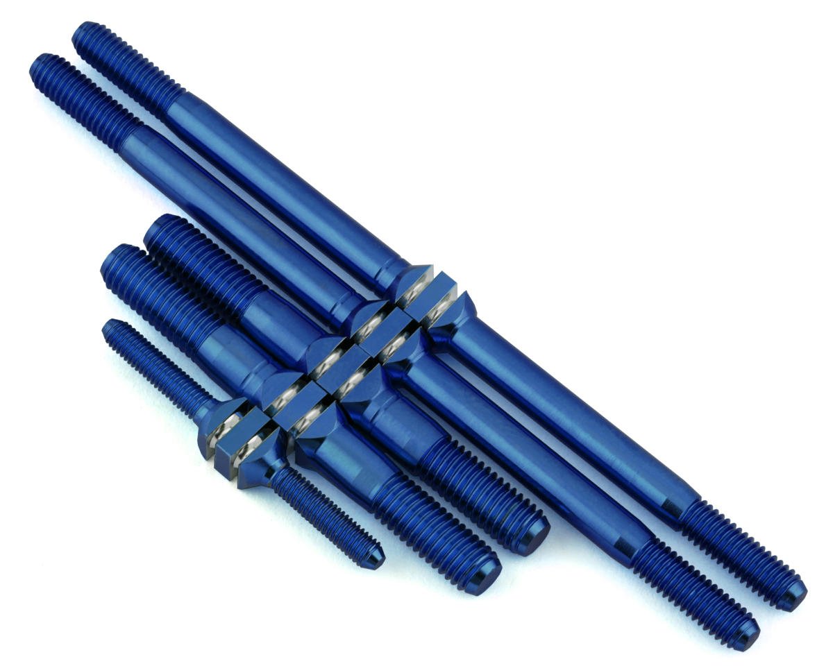 J&T Bearing Co. Mugen MBX8T/MBX8TR Titanium "Milled" Turnbuckle Kit (Blue)