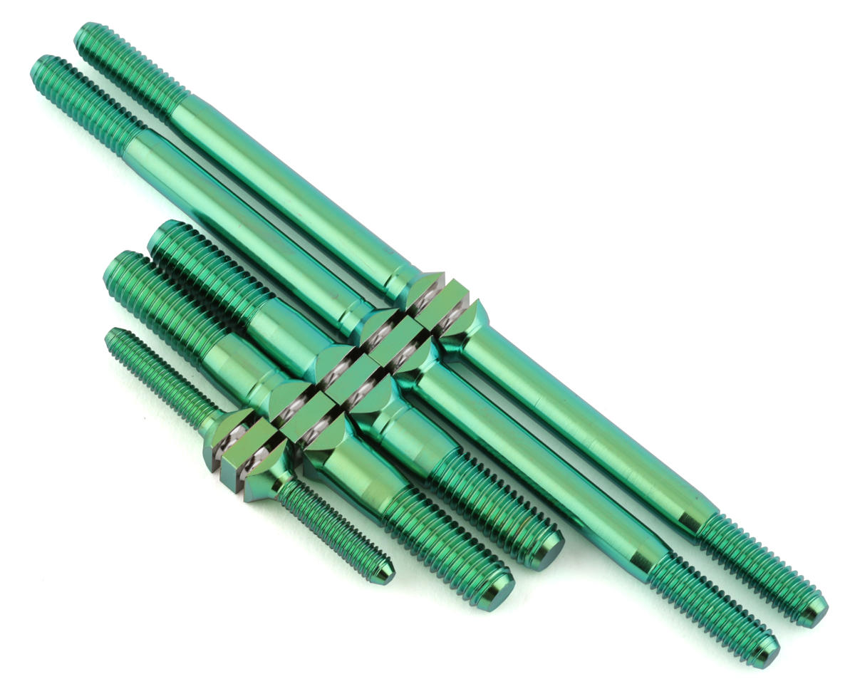 J&T Bearing Co. Mugen MBX8T/MBX8TR Titanium "Milled" Turnbuckle Kit (Green)