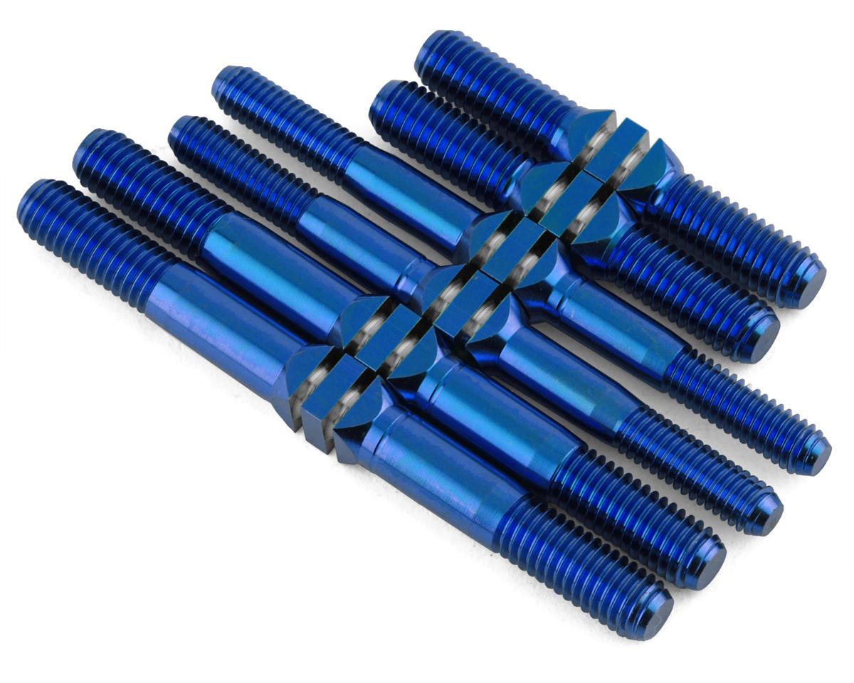 J&T Bearing Co. HB D8 Worlds Spec Titanium "Milled'' Turnbuckle Kit (Blue) (6)