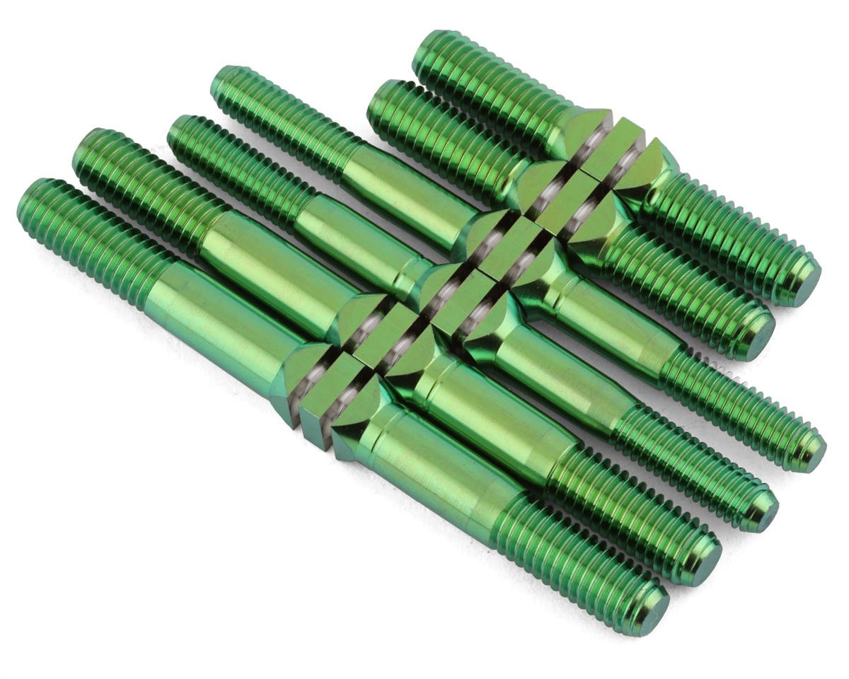 J&T Bearing Co. HB D8 Worlds Spec Titanium "Milled'' Turnbuckle Kit (Green) (6)