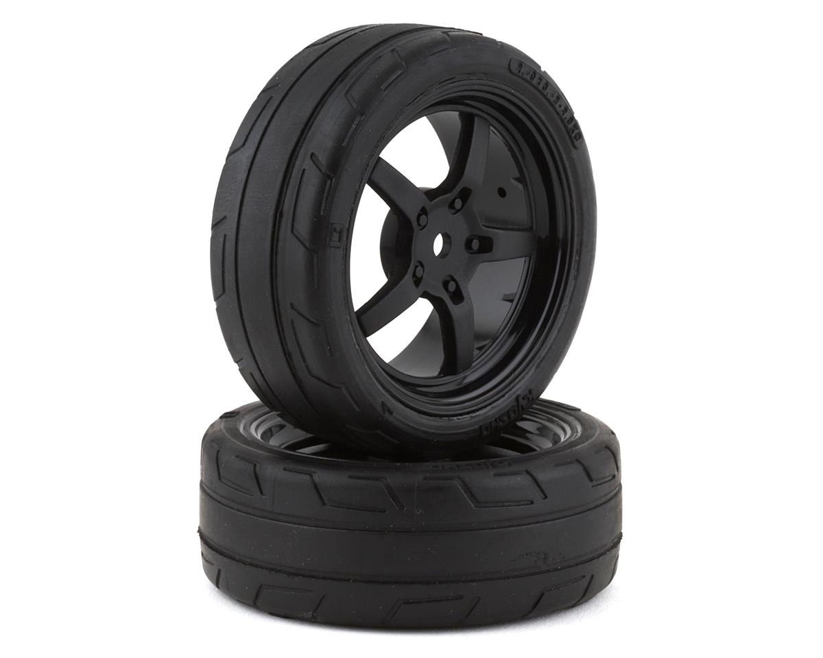Kyosho Fazer Pre-Mounted TC Tire w/5-Spoke Racing Wheel (Black) (2) w/12mm Hex