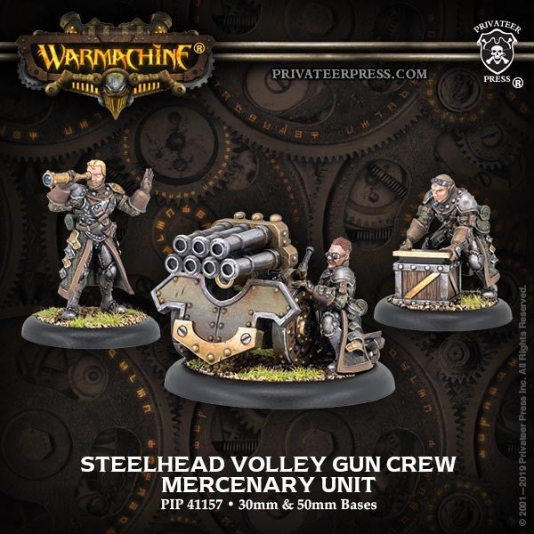 Warmachine: Mercenaries - Steelhead: Volley Gun Crew, Unit (3 Metal /