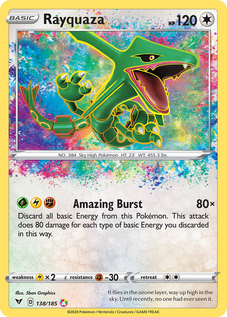 Rayquaza - 138/185 (SWSH04) Amazing Rare - Near Mint Holofoil