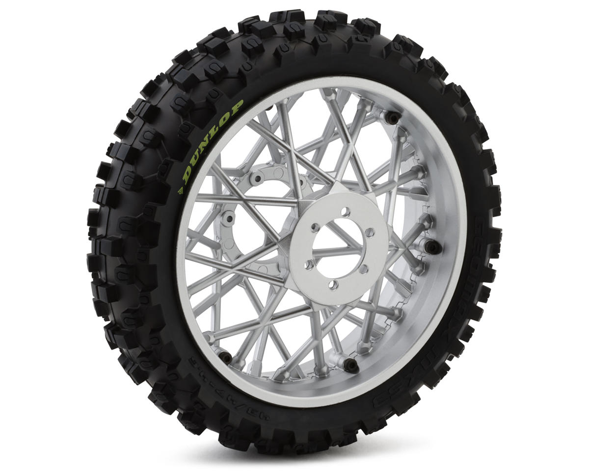 Losi Promoto-MX Dunlop MX53 Rear Pre-Mounted Tire (Chrome)