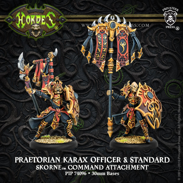 Hordes: Skorne - Praetorian Karax Officer & Standard Bearer, Unit Comm
