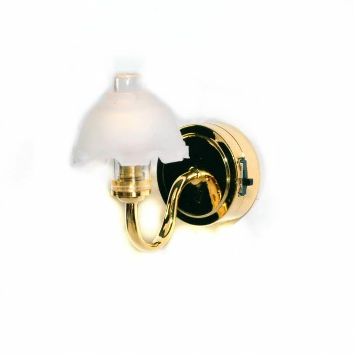 Brass Single Fluted Warm White Wall Lamp