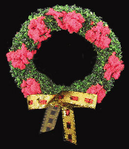 Wreath, Red/Gold