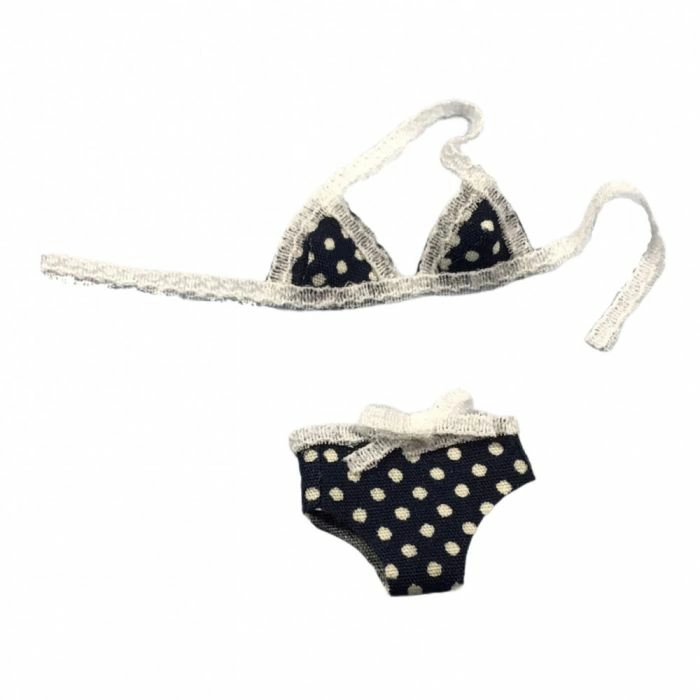 Navy and White Spotted Bikini