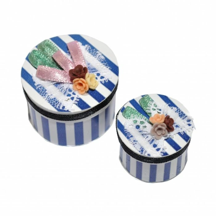 Blue Hat Boxes, Pack of 2