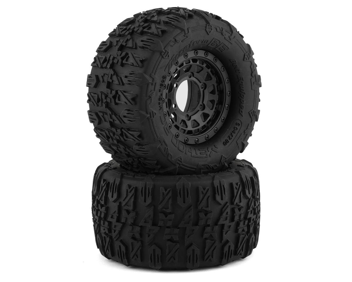 Method RC Terraform Belted Pre-Mount 1/10 Monster Truck Tire (Black) (2) w/Array Beadlock 12mm & 14mm Hex Wheels