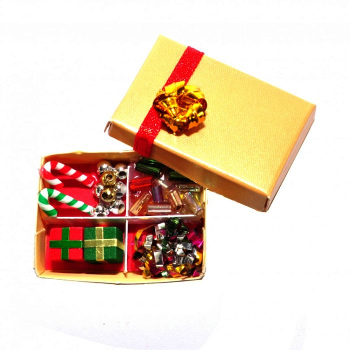 Box of Christmas Decorations